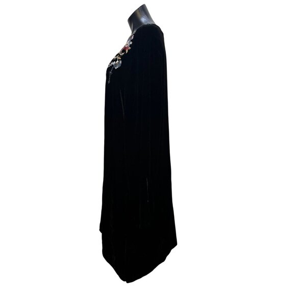 Johnny Was Black Velvet Tunic With Embroidered Detail XL - Picture 4 of 6